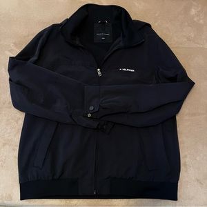 Tommy Hilfiger Mens Windbreaker Jacket with Hoodie Navy Blue Size XXL